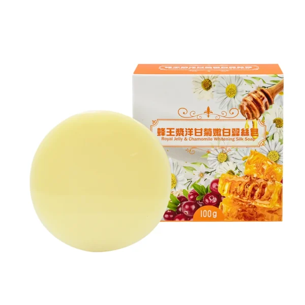 【紐歐博】蜂王漿洋甘菊嫩白蠶絲皂(100g/顆)